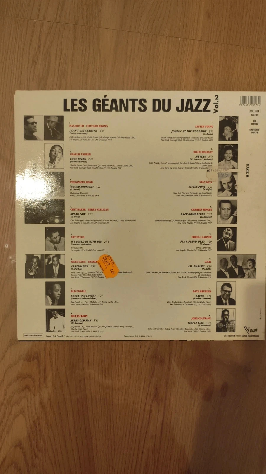 Vinyl Compilation 33RPM "The Giants of Jazz" Vogue Edition 1988 volume 2 – photo 2